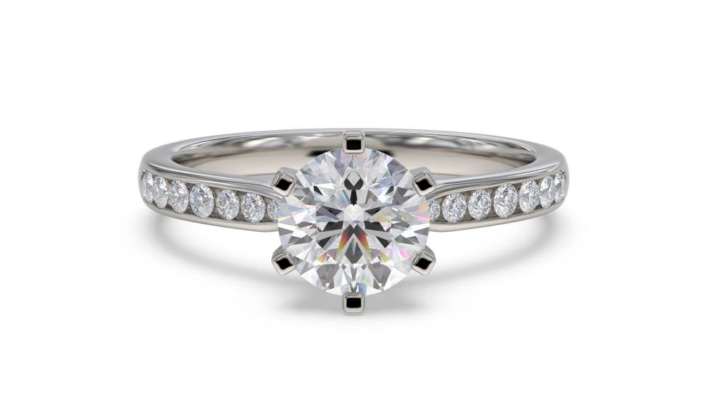 Round Diamond Shoulder Set Ring P