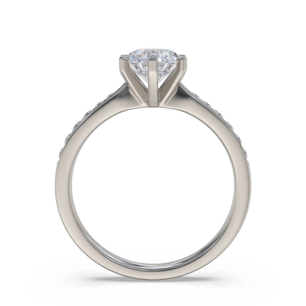 Round Diamond Shoulder Set Ring set in Platinum