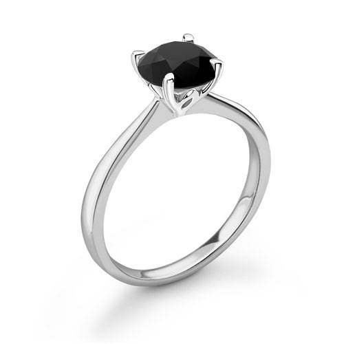 Black Diamond Solitaire Ring P