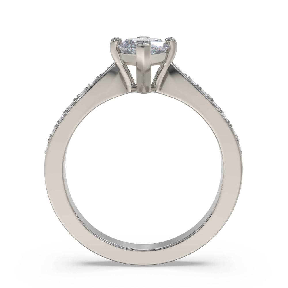 Marquise Diamond Shoulder Set Ring set in Platinum