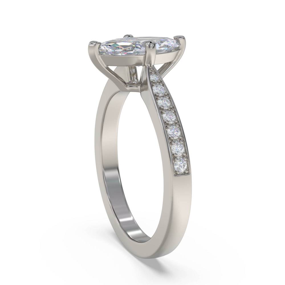 Marquise Diamond Shoulder Set Ring set in Platinum