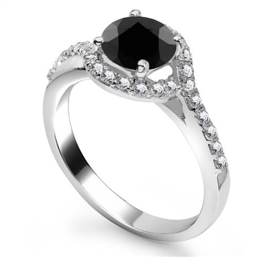 Black Diamond Shoulder Set Ring P