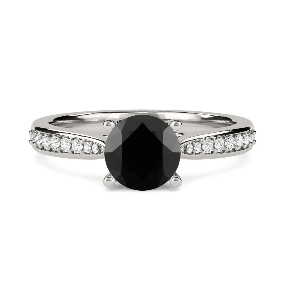 Black Diamond Shoulder Set Ring P