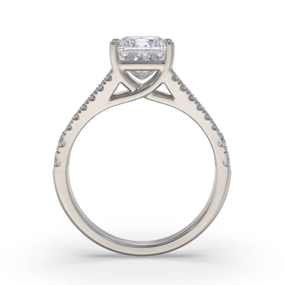 Princess Diamond Shoulder Set Ring set in Platinum