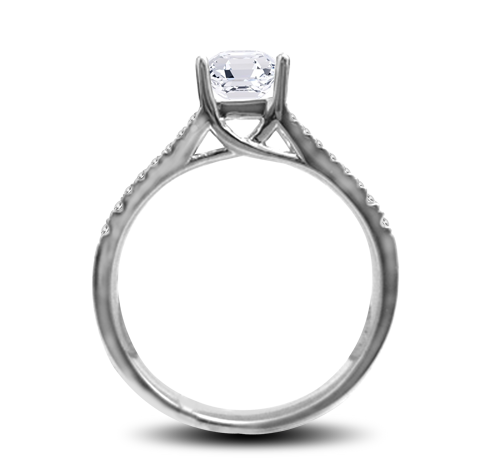 Princess Diamond Shoulder Set Ring P