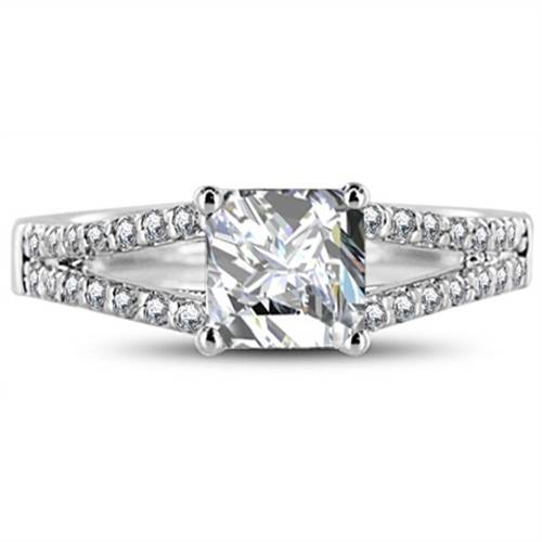 Princess Diamond Shoulder Set Ring W