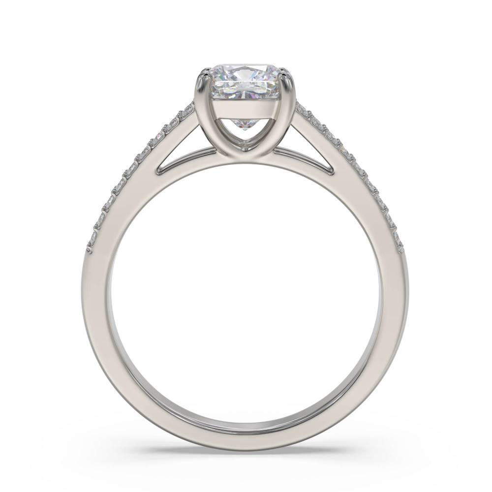 Cushion Diamond Shoulder Set Ring P