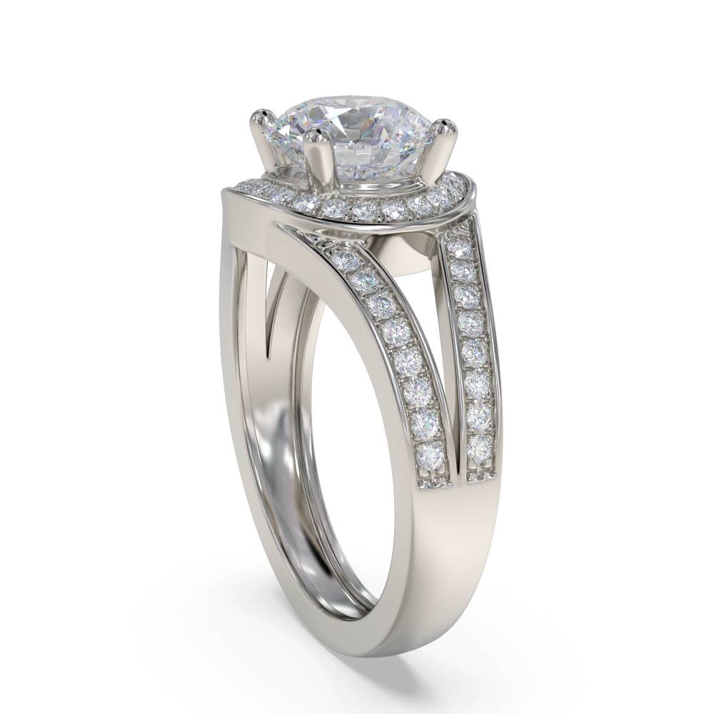 Round Diamond Designer Ring set in Platinum