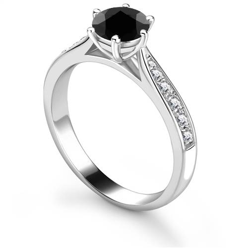 Black Diamond Shoulder Set Ring P