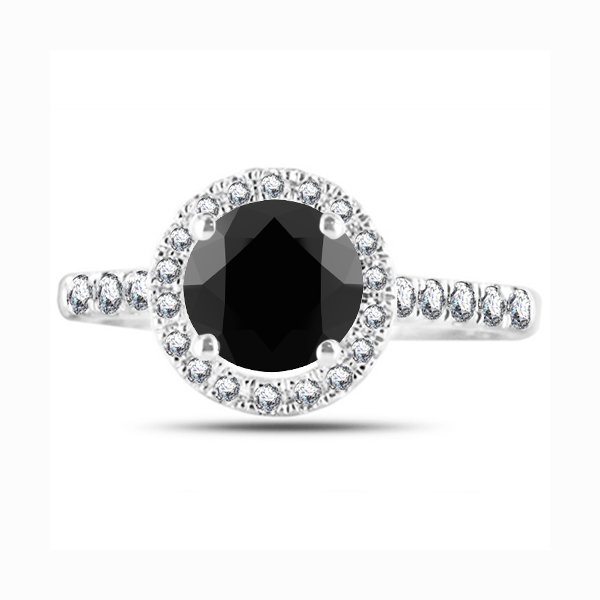 Black Diamond Shoulder Set Ring P