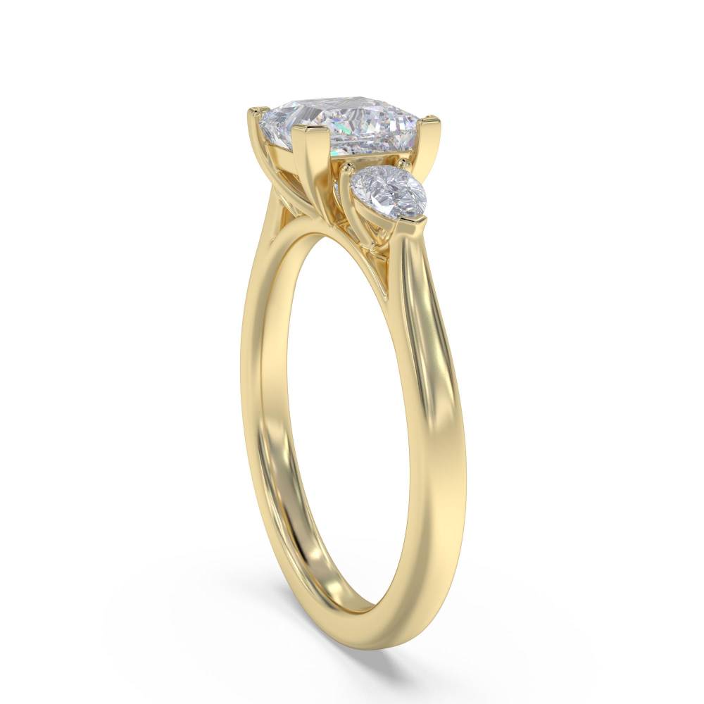 Elegant Princess & Pear Diamond Trilogy Ring Image