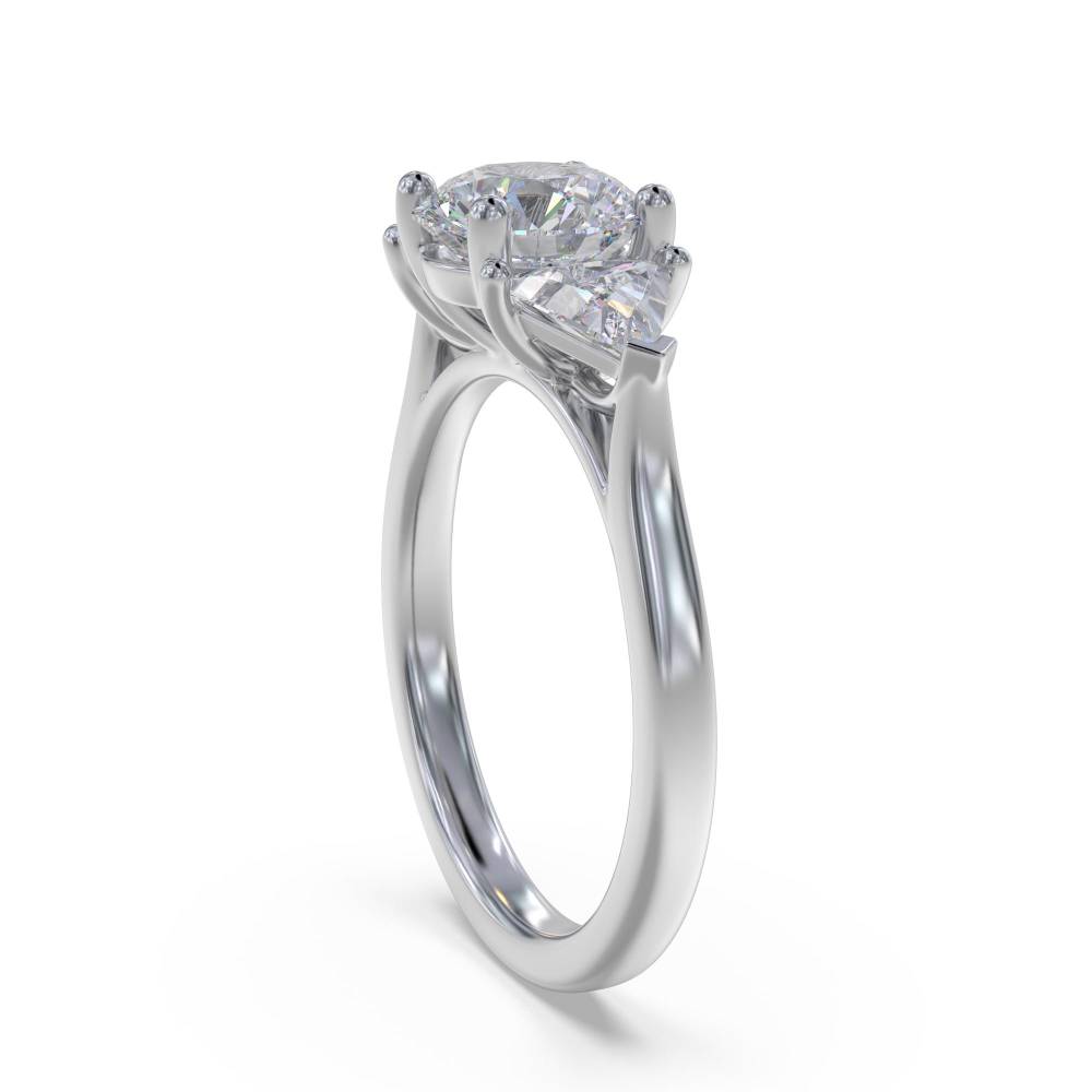 Stylish Round & Trillian Diamond Trilogy Ring Image