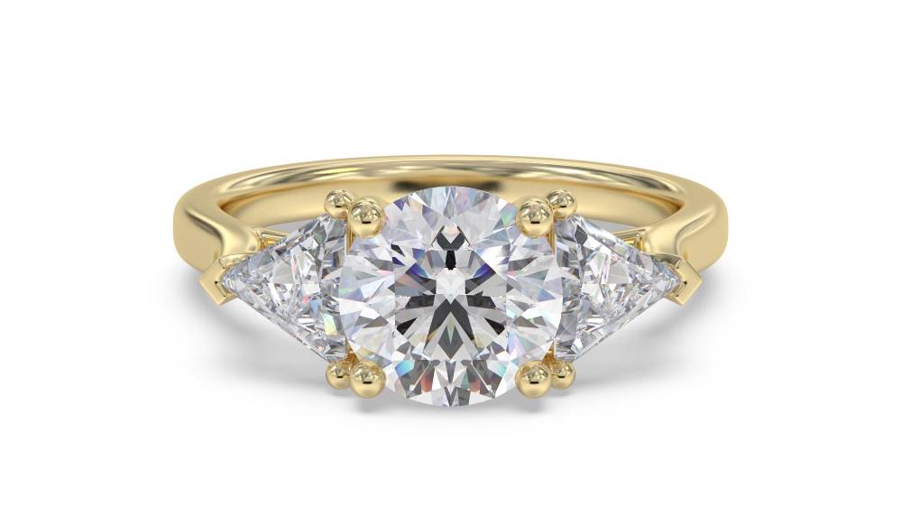 Stylish Round & Trillian Diamond Trilogy Ring Image