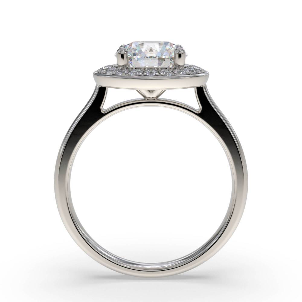 Round Diamond Single Halo Ring P