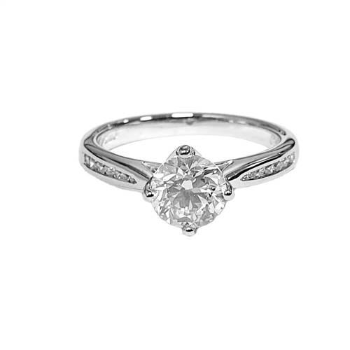 1.20ct I1/F Round Diamond Shoulder Set Engagement Ring