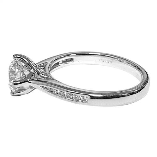 1.20ct I1/F Round Diamond Shoulder Set Engagement Ring