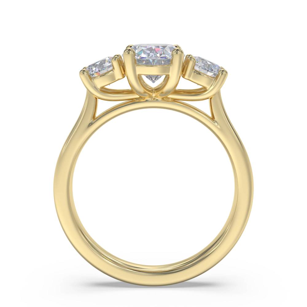 Modern Oval & Round Diamond Trilogy Ring Image