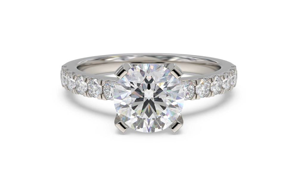 Shoulder Set Diamond Engagement Ring
 P