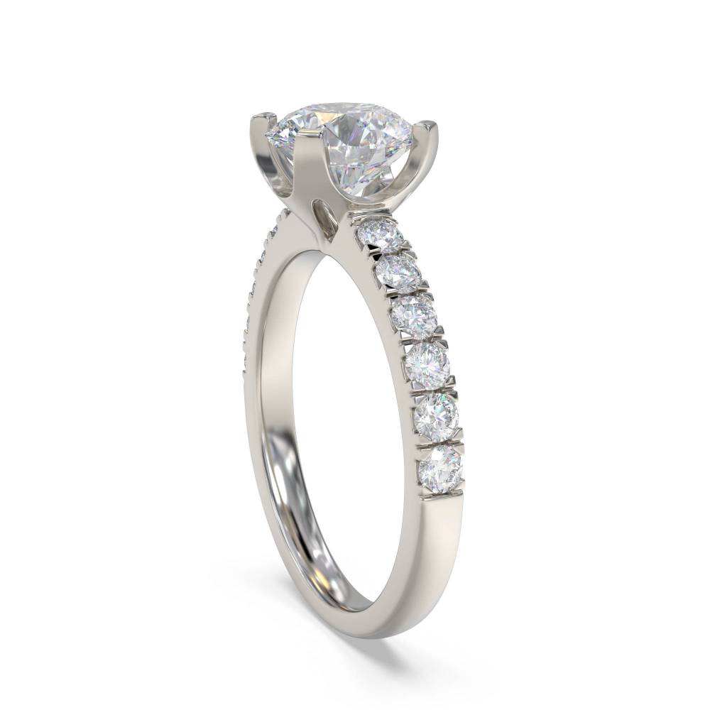 Shoulder Set Diamond Engagement Ring
 P