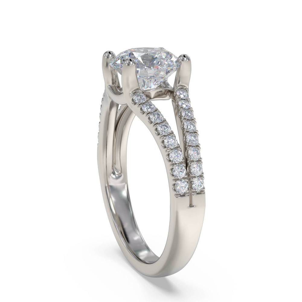 Round Diamond Shoulder Set Ring P