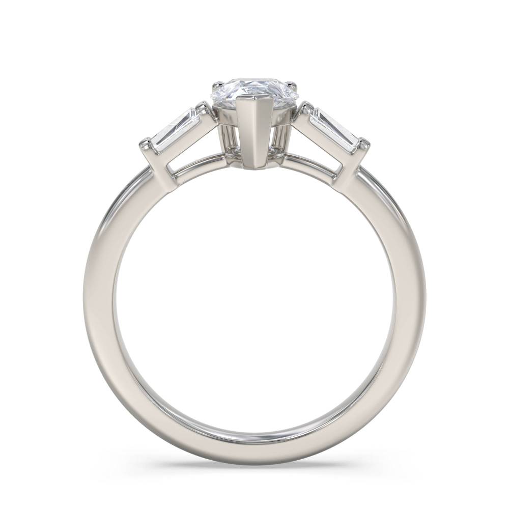 Modern Pear & Baguette Diamond Trilogy Ring Image