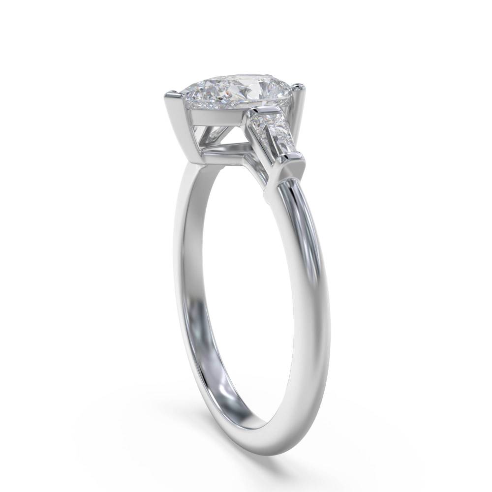 Modern Pear & Baguette Diamond Trilogy Ring Image