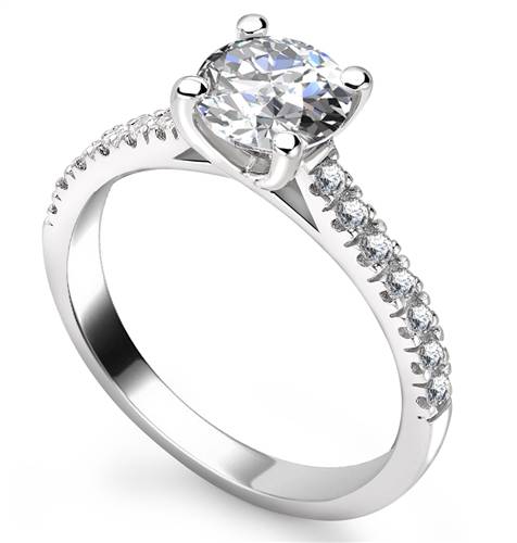 Shoulder Set Diamond Engagement Ring
 W