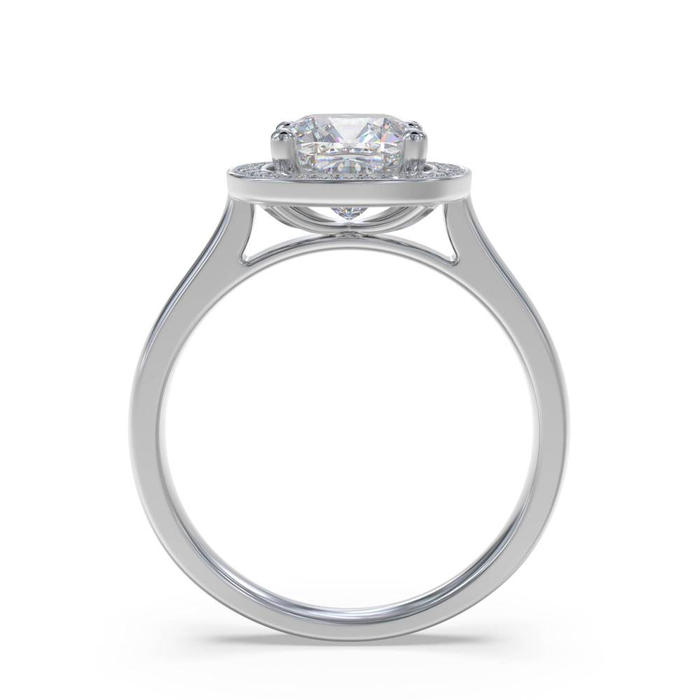 Cushion Diamond Single Halo Ring Image
