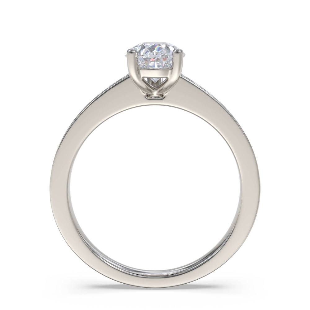 Classic Pear/Round Diamond Shoulder Set Ring set in Platinum