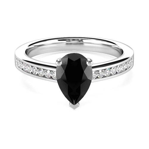 Black Diamond Shoulder Set Ring P