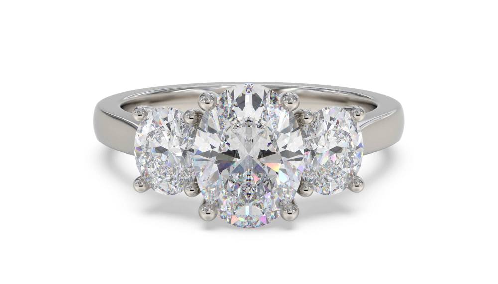 Elegant Oval Diamond Trilogy Ring P