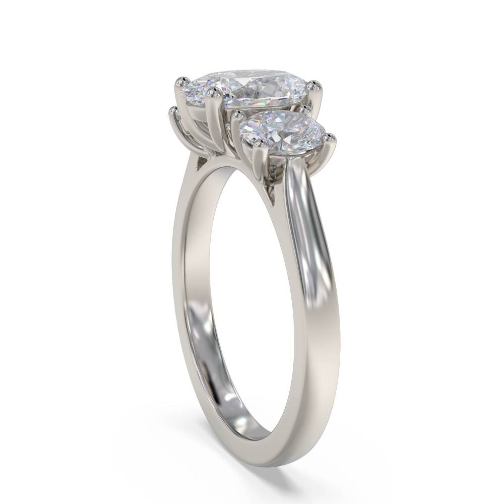 Elegant Oval Diamond Trilogy Ring P