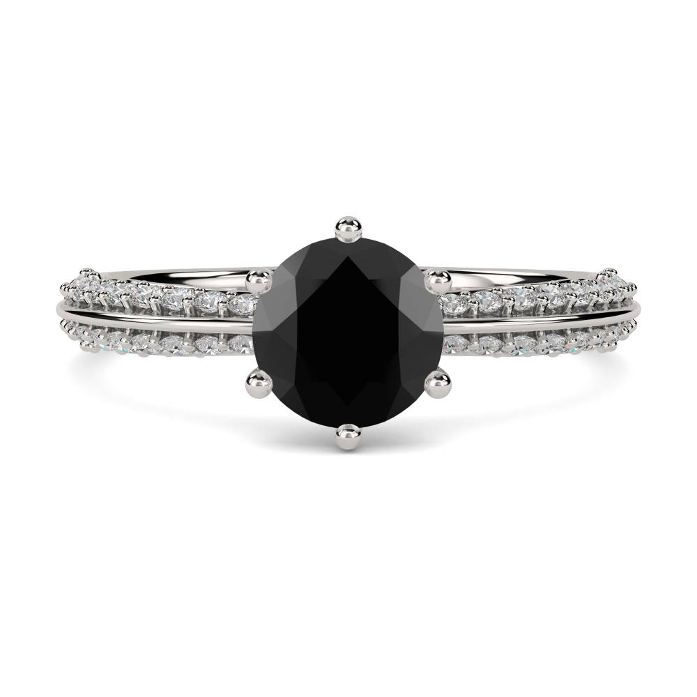 Black Diamond Shoulder Set Ring P