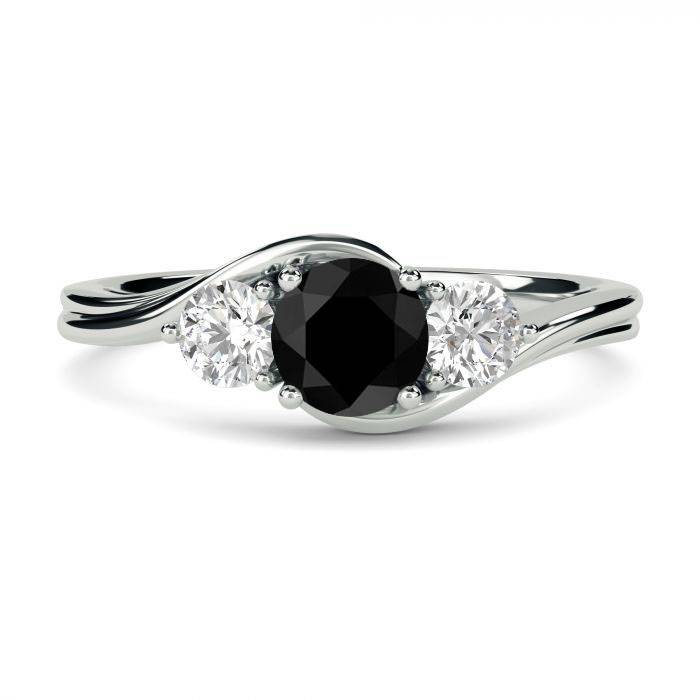 Round Black Diamond Trilogy Ring P