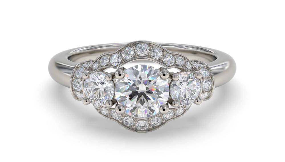 Modern Round Diamond Designer Ring P