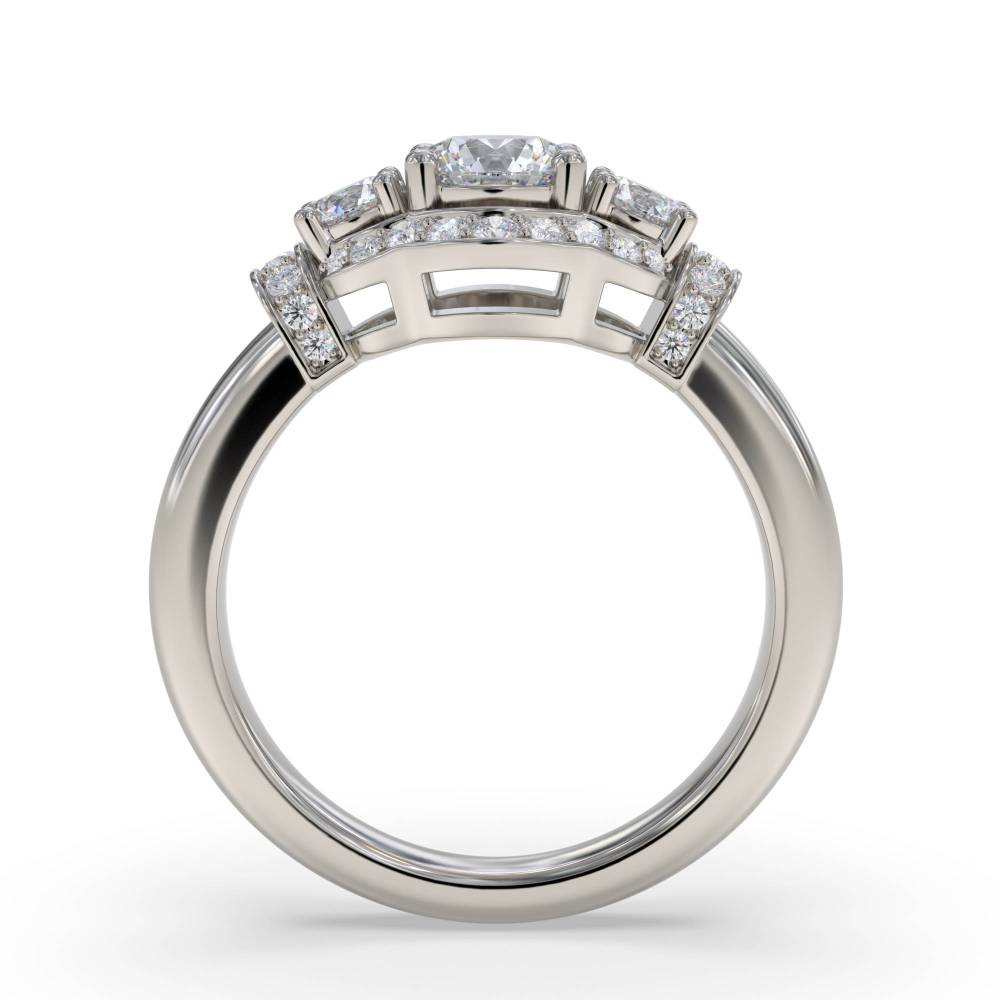 Modern Round Diamond Designer Ring P