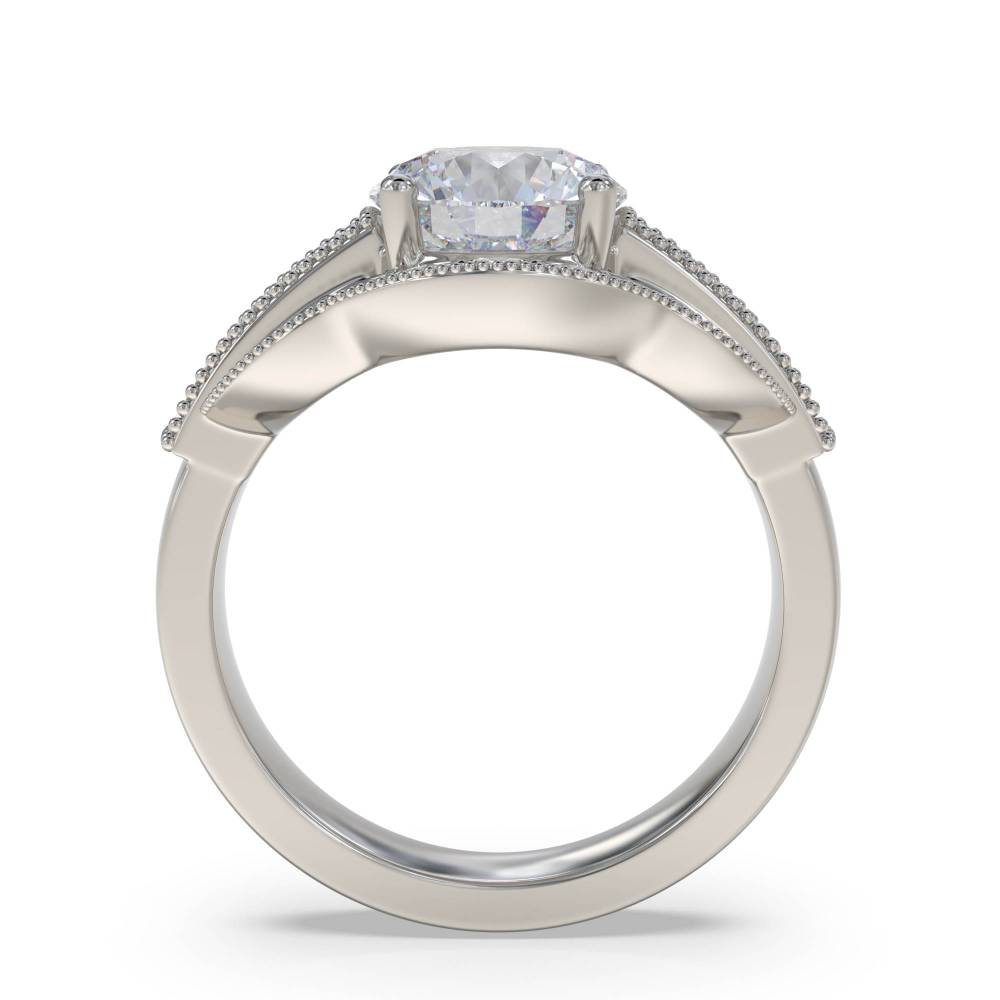 Modern Round Diamond Designer Ring set in Platinum