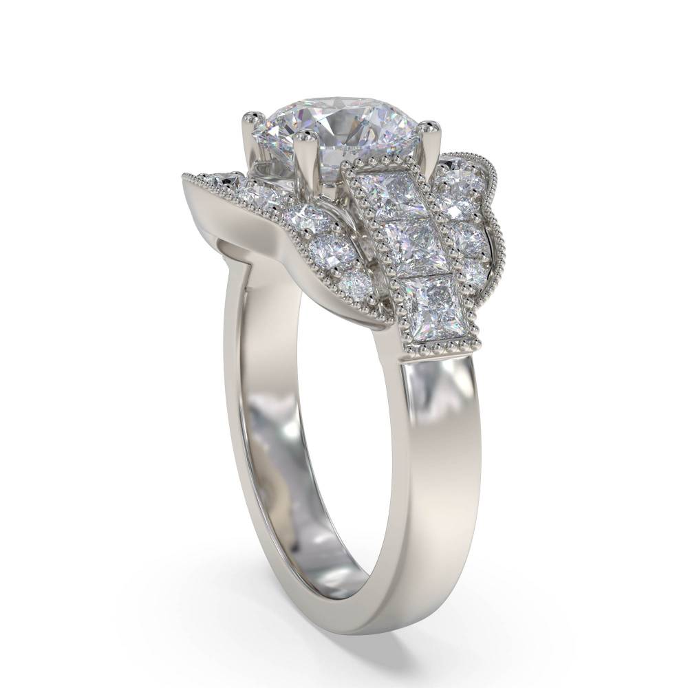 Modern Round Diamond Designer Ring P