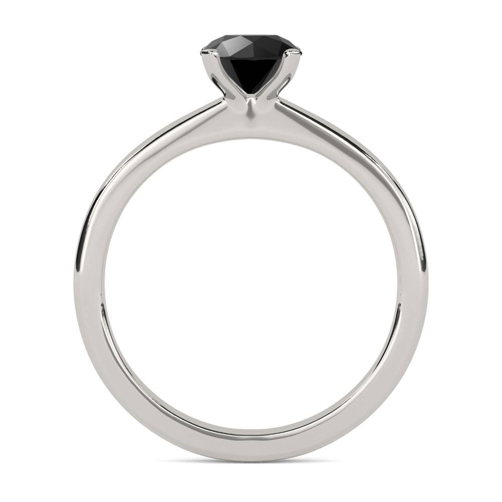 Black Diamond Solitaire Ring set in Platinum