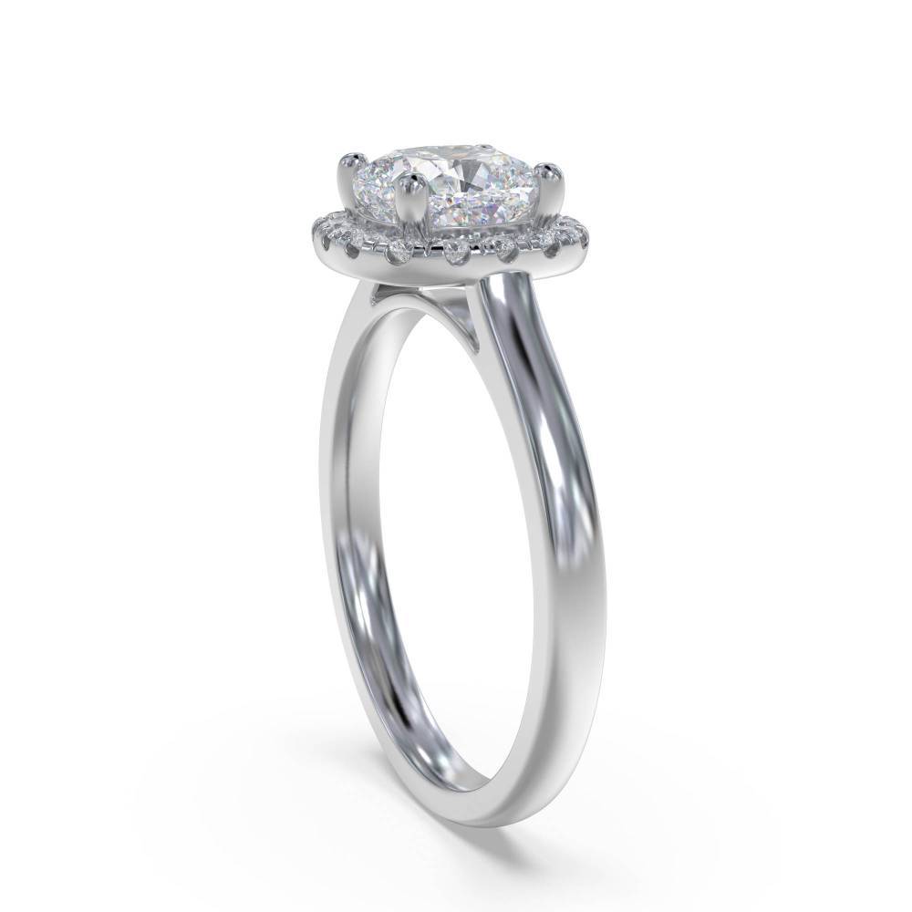 Cushion Diamond Single Halo Ring Image