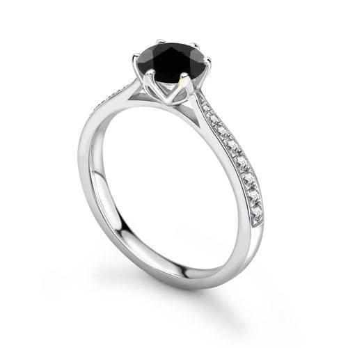 Black Diamond Shoulder Set Ring P