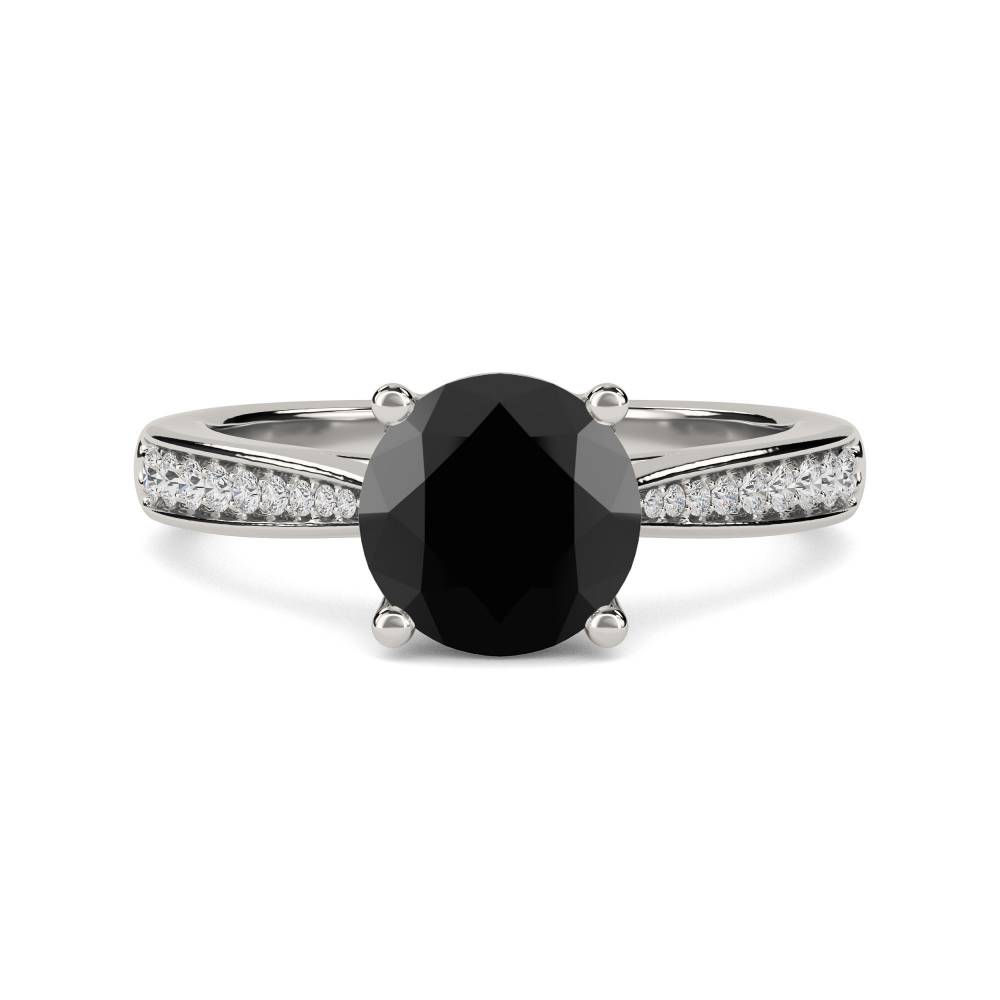 Black Diamond Shoulder Set Ring P