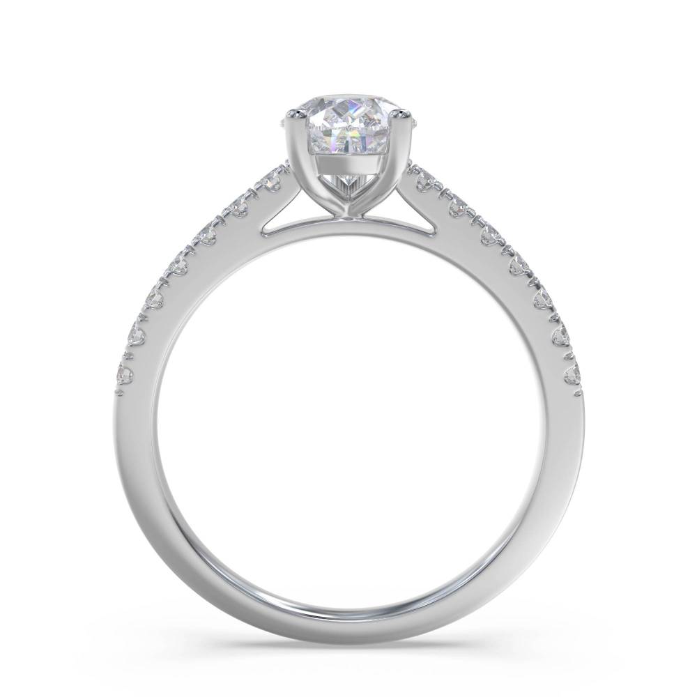 Pear Diamond Shoulder Set Ring W