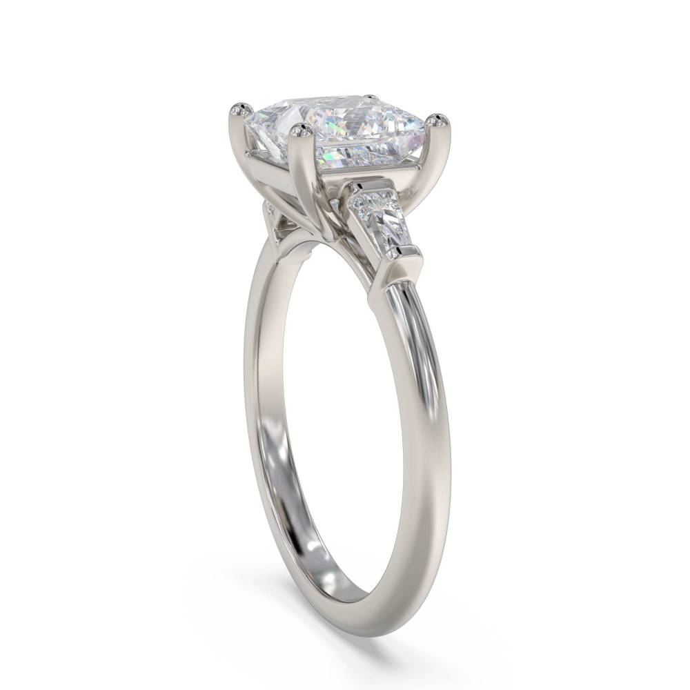Elegant Princess & Baguette Diamond Trilogy Ring Image