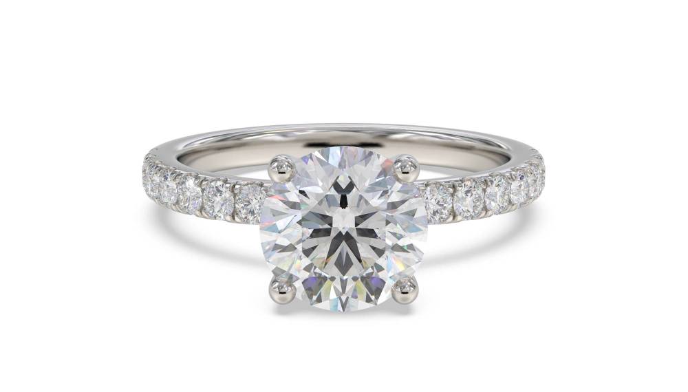 Round Diamond Shoulder Set Ring W