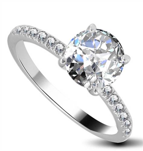 Round Diamond Shoulder Set Ring W