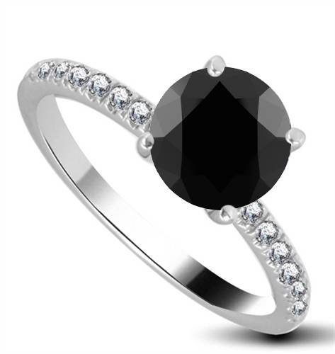 Black Diamond Shoulder Set Ring P