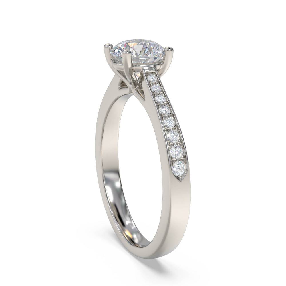 Round Diamond Shoulder Set Ring P