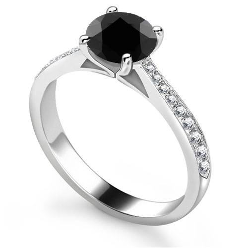 Black Diamond Shoulder Set Ring P