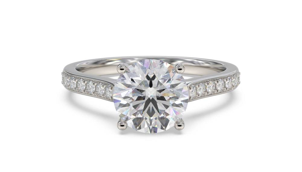 Round Diamond Shoulder Set Ring P